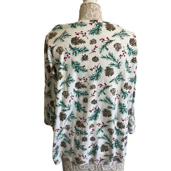 Kim Rogers white cotton tee with a winter/holiday design-women’s size 3X - Picture 3 of 6